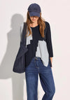 Cecil Colour Block V Neck Jumper, Navy