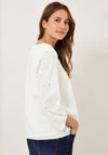 Cecil Embroidery Pattern Oversized Top, Vanilla