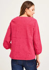 Cecil Embroidery Pattern Oversized Top, Coral