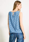 Cecil Sleeveless Fan Print Top, Blue