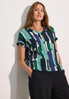 Cecil Panel Print Top, Green Multi