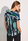 Cecil Panel Print Top, Green Multi