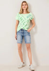 Cecil Text & Rhinestone Print T-Shirt, Fresh Green