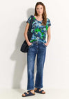 Cecil Printed Scoop Neck T-Shirt, Blue Multi