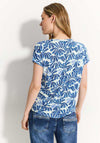Cecil Abstract Fan Print T-Shirt, Azure Blue