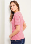 Cecil Round Neck Striped T-Shirt, Raspberry