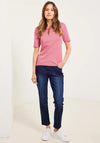 Cecil Round Neck Striped T-Shirt, Raspberry