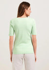 Cecil Round Neck Striped T-Shirt, Sage Green