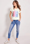 Cecil Sun Smile Summer Print T-Shirt, White Multi