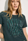 Cecil Graphic Cotton T-Shirt, Green