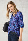 Cecil Aztec Print Drawstring Blouse, Purple