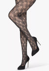 Charnos Floral Pattern Tights, Black