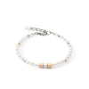 Coeur De Lion Trilogy Cube & Pearl Bracelet, Silver Multi