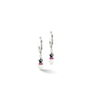 Coeur De Lion Brilliant Square Pendant Earrings, Silver & Pink