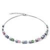 Coeur De Lion Hematite Cube Necklace, Silver Multi