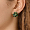 Dyrberg/Kern Aude Green Solitaire Earrings, Gold & Green