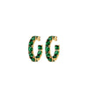 Dyrberg/Kern Gretia Hoops, Gold & Emerald Green