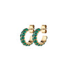 Dyrberg/Kern Heidi Huggie Hoops, Gold & Green