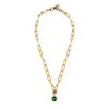 Dyrberg/Kern Lisanna Chain Link Necklace, Gold & Emerald Green