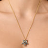 Dyrberg/Kern Lyra Star Necklace, Gold & Grey