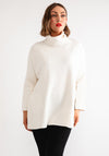 D.e.c.k by Collage One Size Roll Neck Jumper, Cream