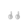 Absolute Pave Circle French Hook Earrings, Silver