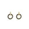 Absolute CZ Disc Pendant Earrings, Gold & Black