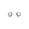 Absolute Spiral CZ Pearl Stud Earrings, Silver