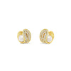 Absolute Abstract CZ & Pearl Earrings, Gold