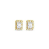 Absolute Rectangular Halo Stud Earrings, Gold
