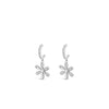 Absolute CZ & Opal Flower Drop Earrings, Silver