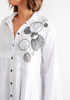 Ever Sassy Graphic Print Pleated Shirt, White