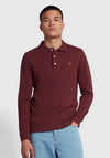 Farah Blanes Long Sleeve Polo Shirt, Wine