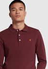 Farah Blanes Long Sleeve Polo Shirt, Wine