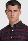 Farah Brewer Slim Fit Check Shirt, Farah Red & Navy