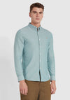 Farah Brewer Slim Fit Shirt, Dark Ocean Green