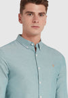 Farah Brewer Slim Fit Shirt, Dark Ocean Green