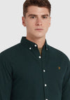 Farah Steen Brushed Cotton Shirt, Pine Green