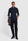 Farah Steen Brushed Cotton Shirt, True Navy