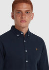 Farah Steen Brushed Cotton Shirt, True Navy