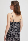 Fransa Abstract Print Cami Top, Black