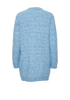 Fransa Melange Design Open Knit Cardigan, Blue