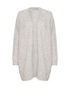 Fransa Melange Design Open Knit Cardigan, Stone