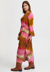 Fransa Ombre Print A-Line Maxi Dress, Pink Multi