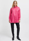 Fransa Shimmer Long Shirt, Bright Pink