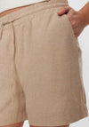 Freequent Lava Linen Shorts, Sand Melange