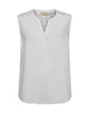 Freequent Larry Linen Sleeveless Blouse, Bright White