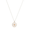 Galway Crystal Hearts & Shamrocks Pendant Necklace, Silver & Rose Gold