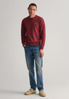 Gant Classic Cotton Crew Neck Sweater, Bordeaux Melange