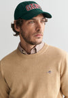 Gant Classic Cotton Crew Neck Sweater, Khaki Melange